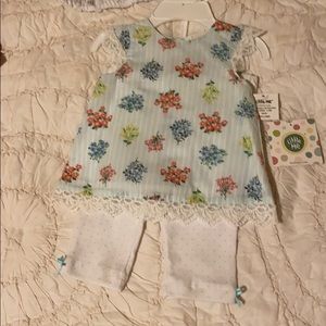 Spring floral infant outfit